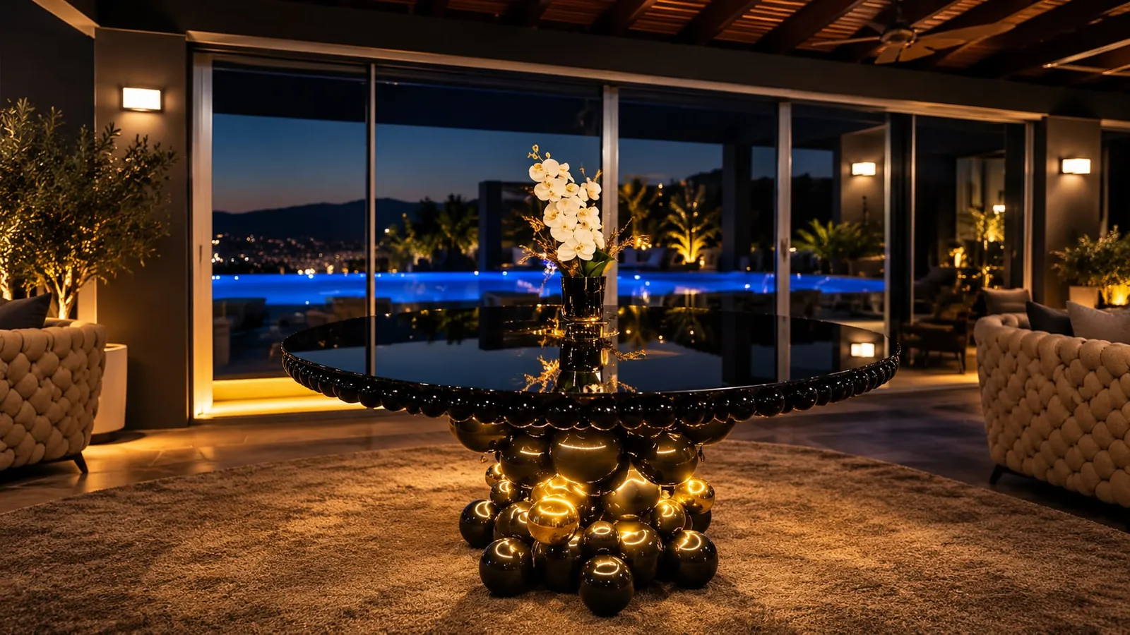 Zorluxury siyah ve gold Baloncuk tasarımı